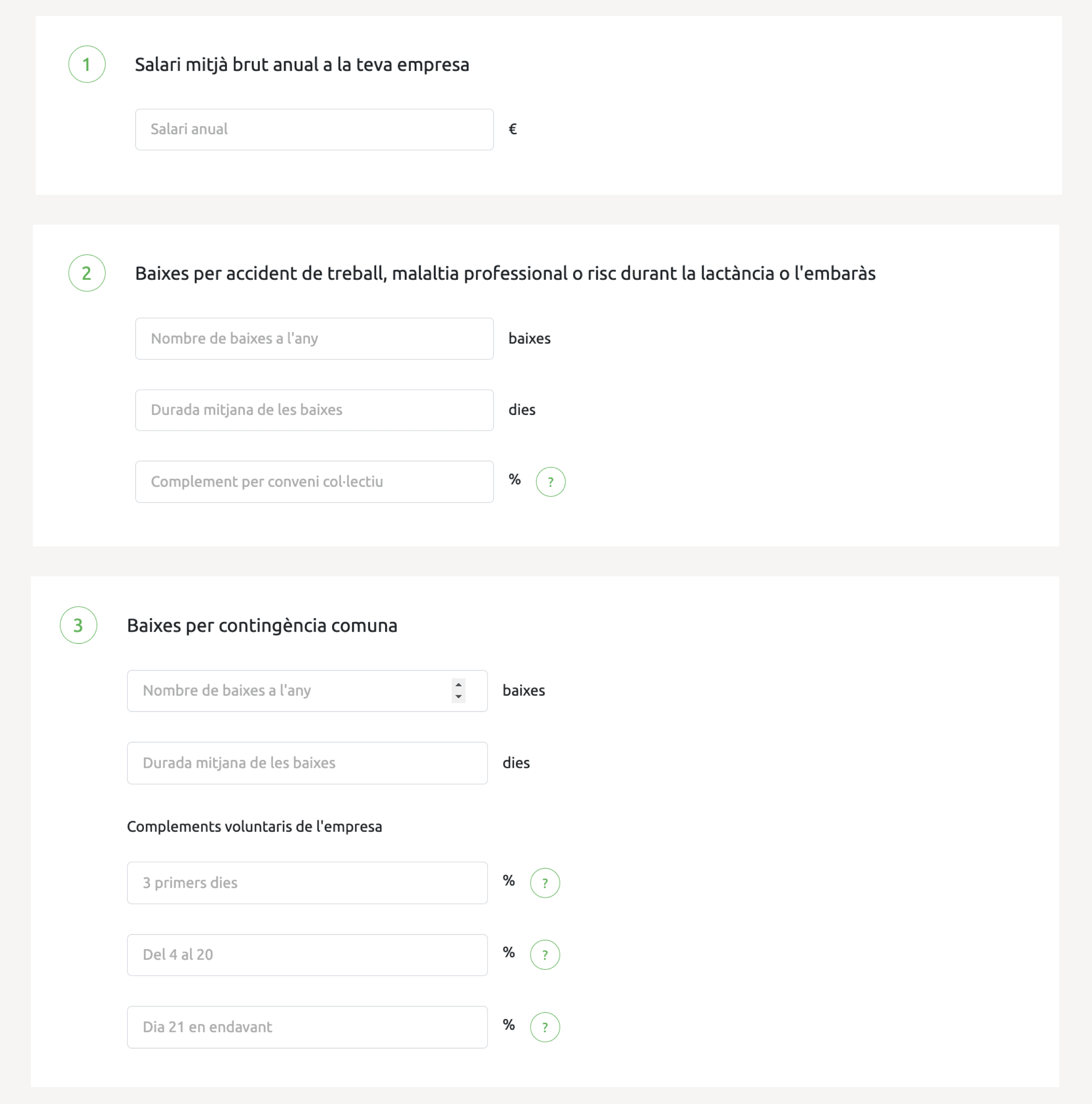 Calculadora absentisme simulació